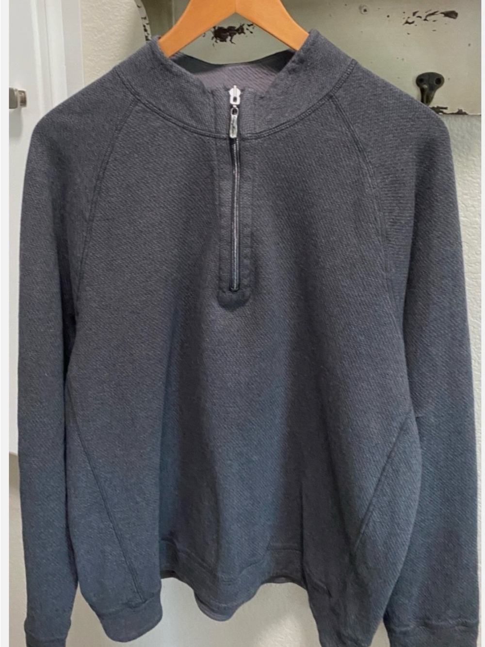 Tommy Bahama Reversible Cotton 1/4 Zip Long Sleeves Sweat Shirt Gray XL Flipview